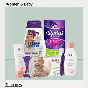 women and baby care products